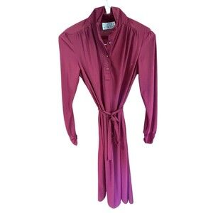 NOS Frances Henaghan Saks Fifth Avenue Vintage Dress Women Secretary Sz 6 Maroon